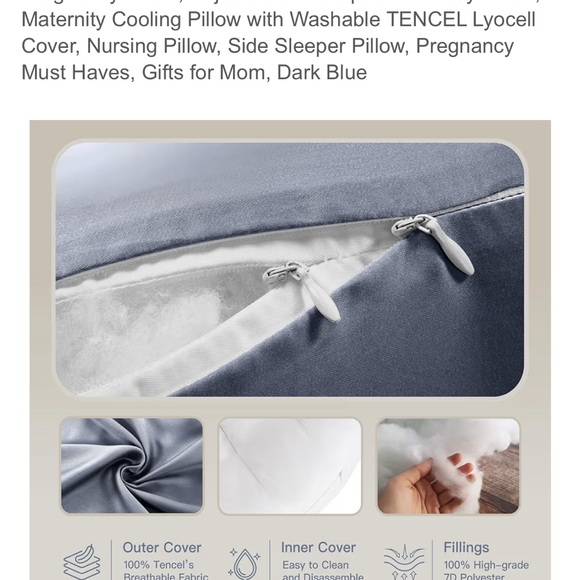 CozyRest Pregnancy ‘H-Shape Pillow’ Full Body Pillow-Light Gray - Picture 9 of 11